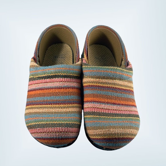 DANSKO- Toddler Clog- Multi Color Stripe Fabric Size 28 / 11 Little Kid - Picture 2 of 8